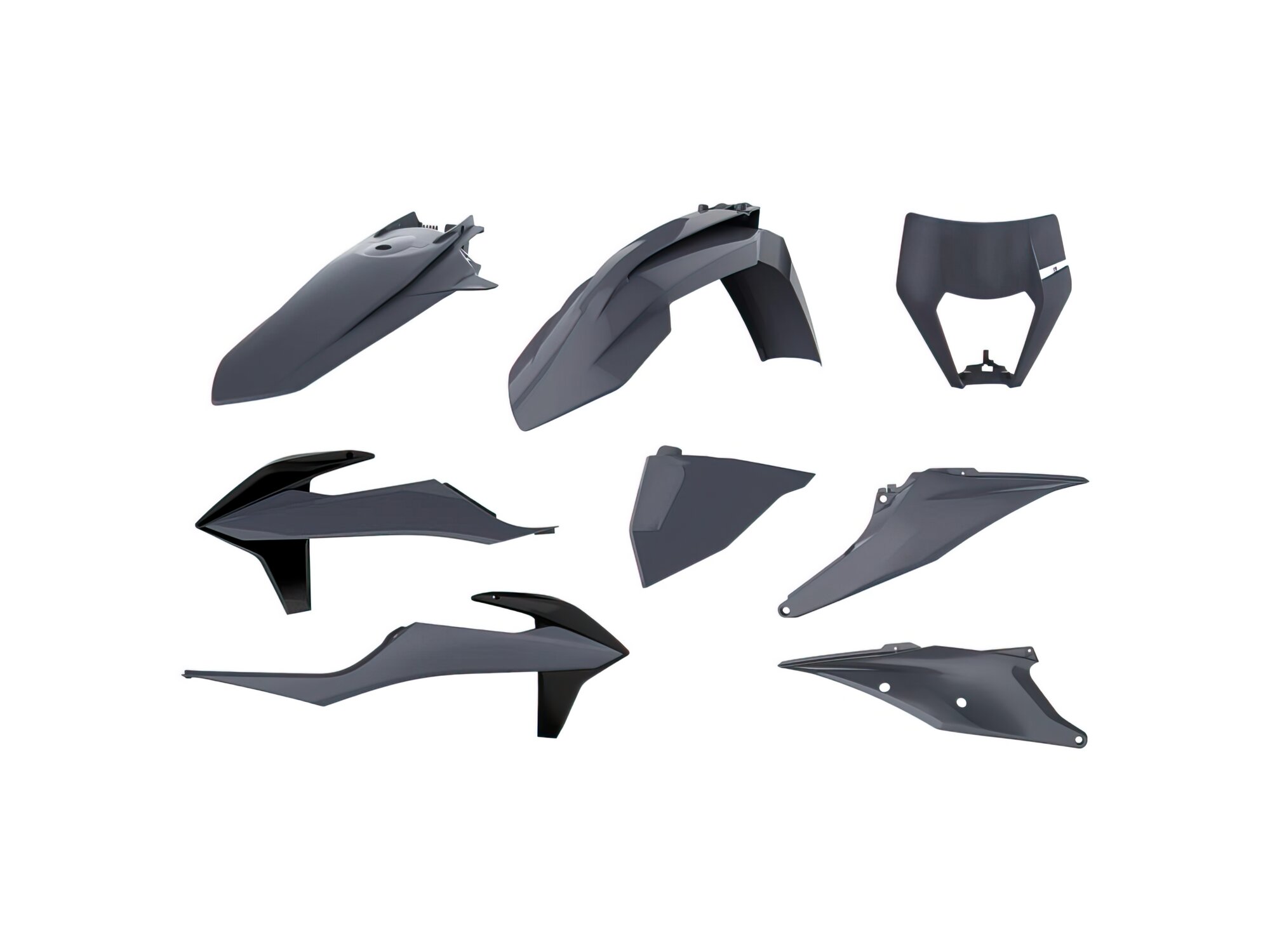Polisport 90917 - Polisport Enduro Plastic Replica Kit Per Chi Cerca La Qualità Oem Per Moto Ktm In Colore Grigio Nardo-image