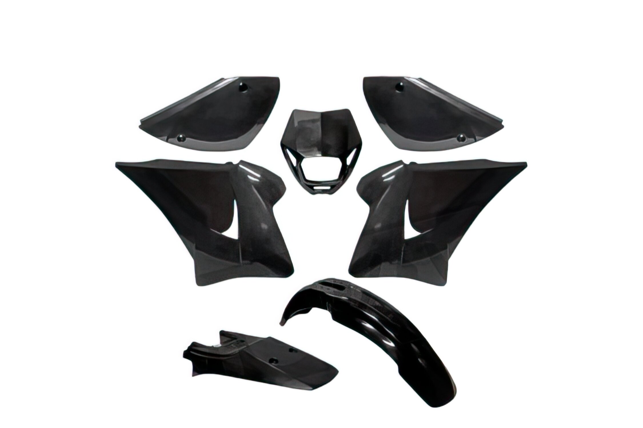 Kit carénage 7 pièces Noir Rieju RR 2005-2007 Finition brute