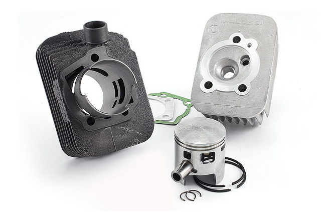 Cylindre culasse Malossi 70cc Sport fonte diam.46,5mm axe 12mm Piaggio Ciao / Ciao PX