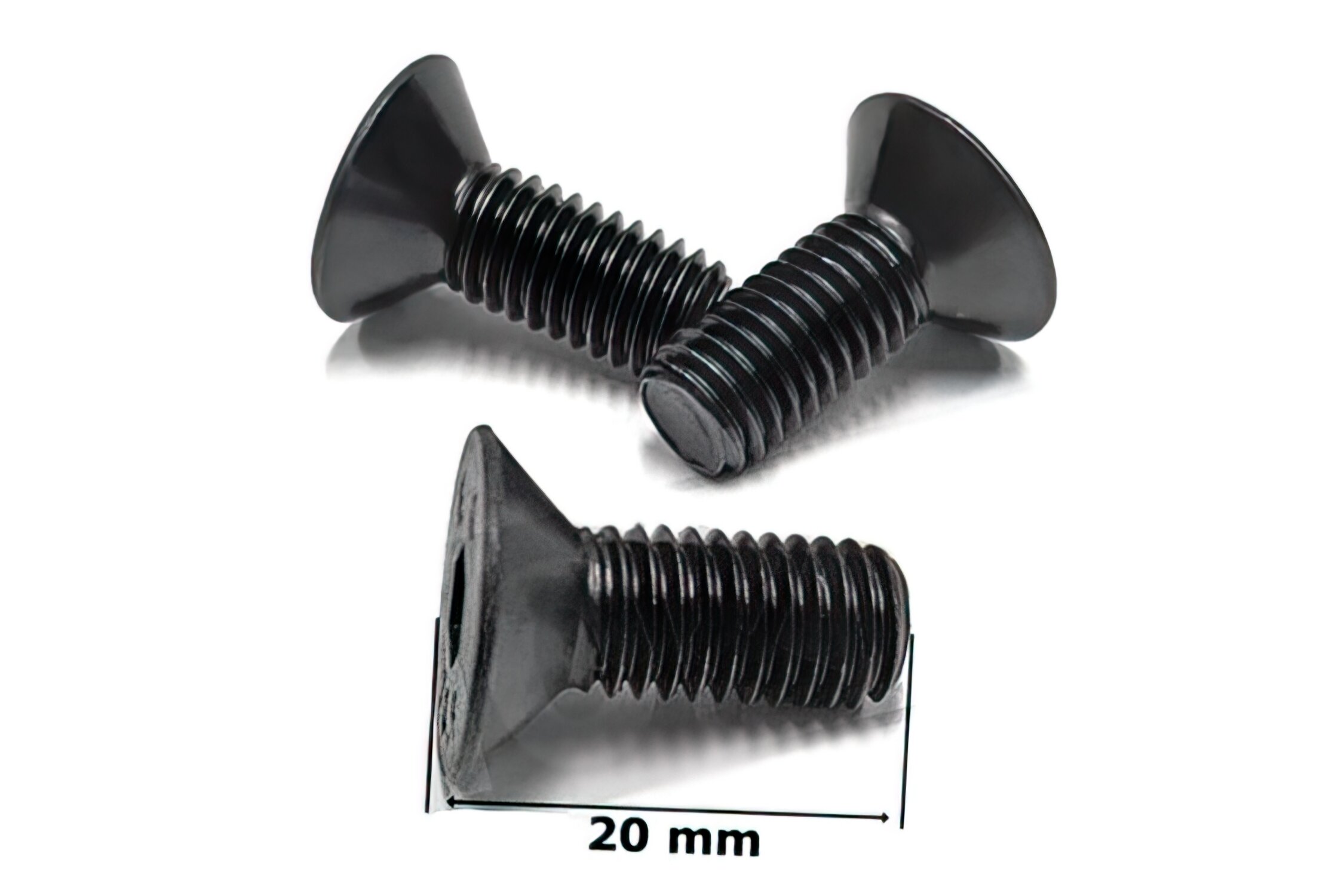 Vis de disque de frein x3 tête conique M8 x 20mm Noir