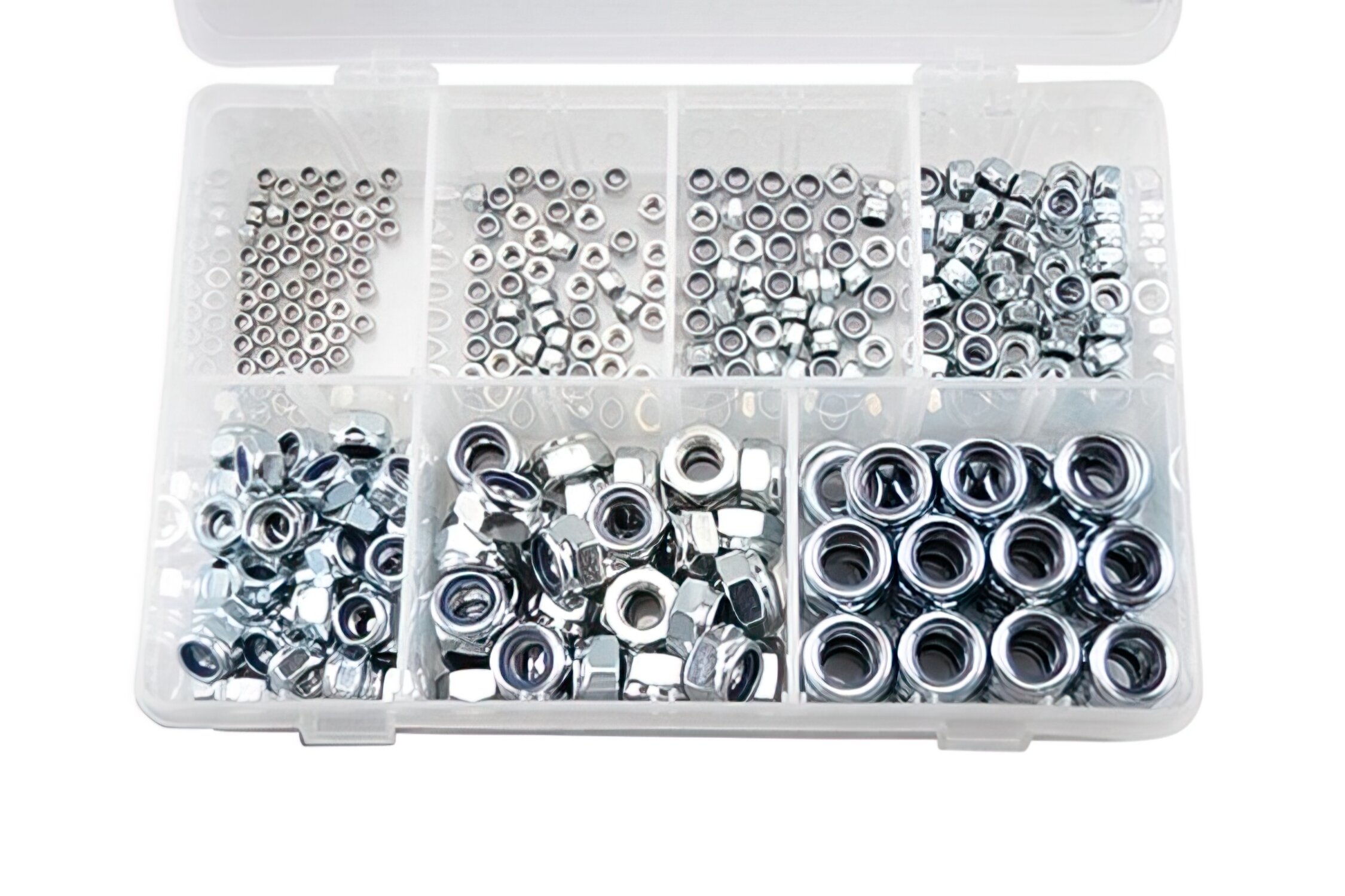 Standard Parts Coffret 320 écrous 6 pans Nylstop acier zingué M3 à M12