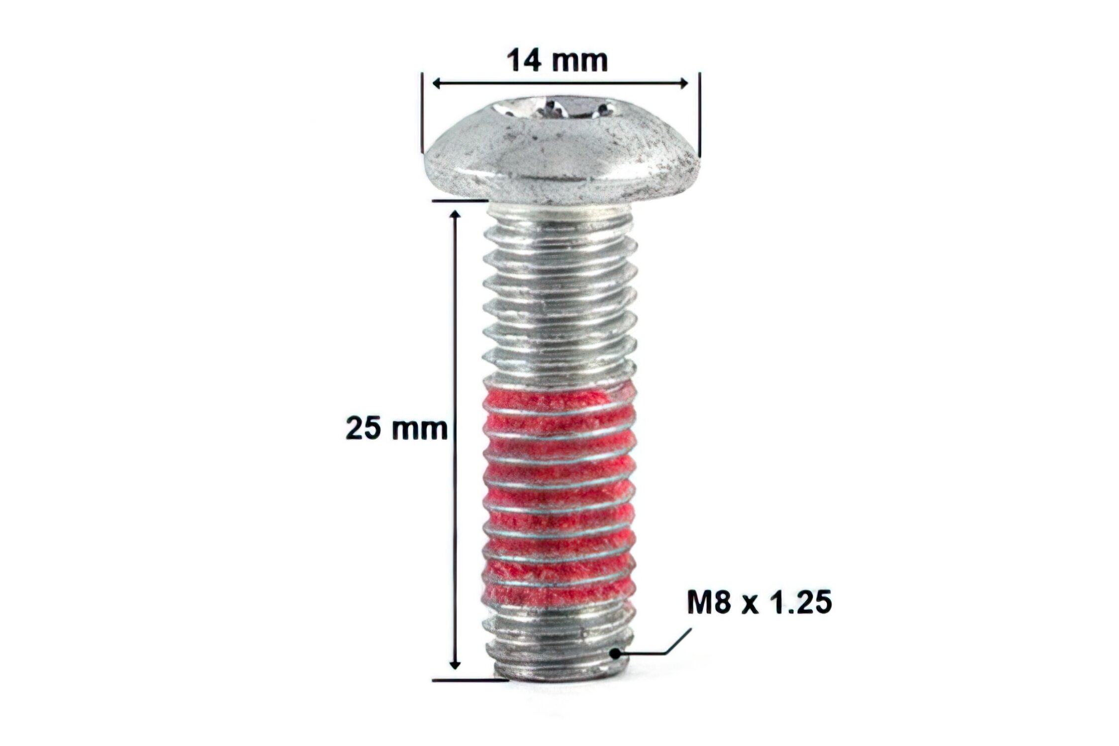 Vis de disque de frein à tête bombée M8 x 1.25 x 25mm Peugeot