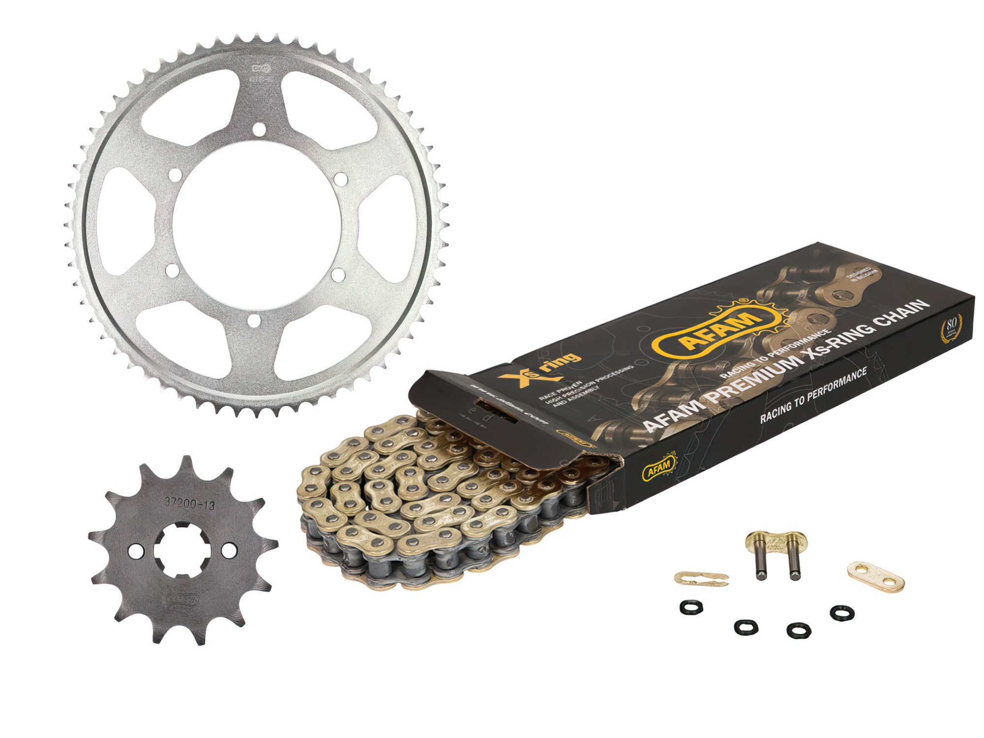Kit chaîne AFAM XS-Ring 13x60 Aprilia RS125 après 2011 / Tuono 125 après 2017
