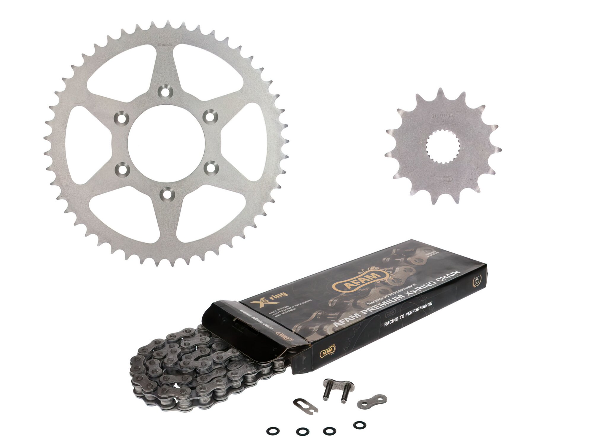 Kit chaîne AFAM XS-Ring 15x45 Aprilia SX125 2008 - 2010