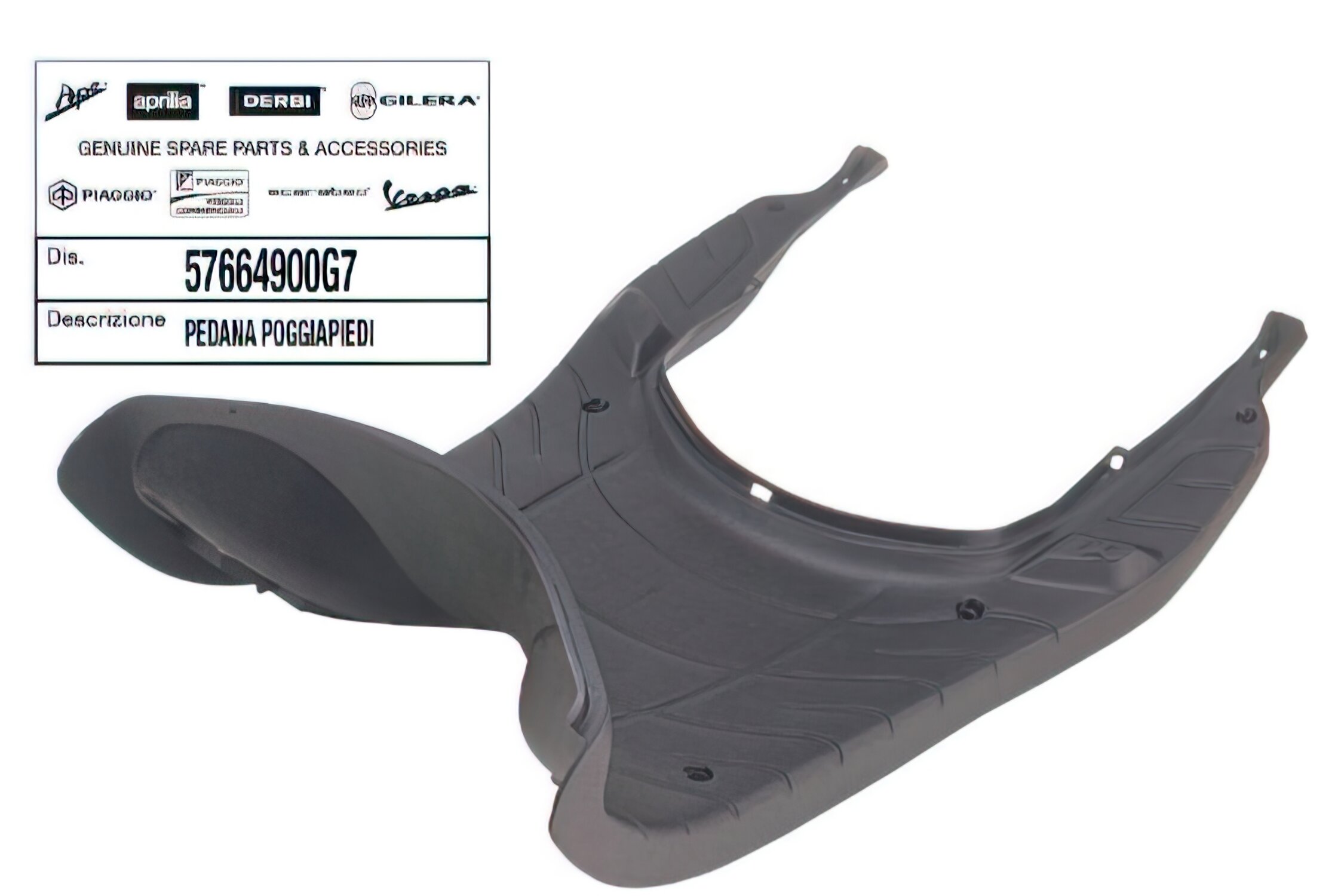 Marche pieds gris - pièce origine Piaggio Zip ap.2000