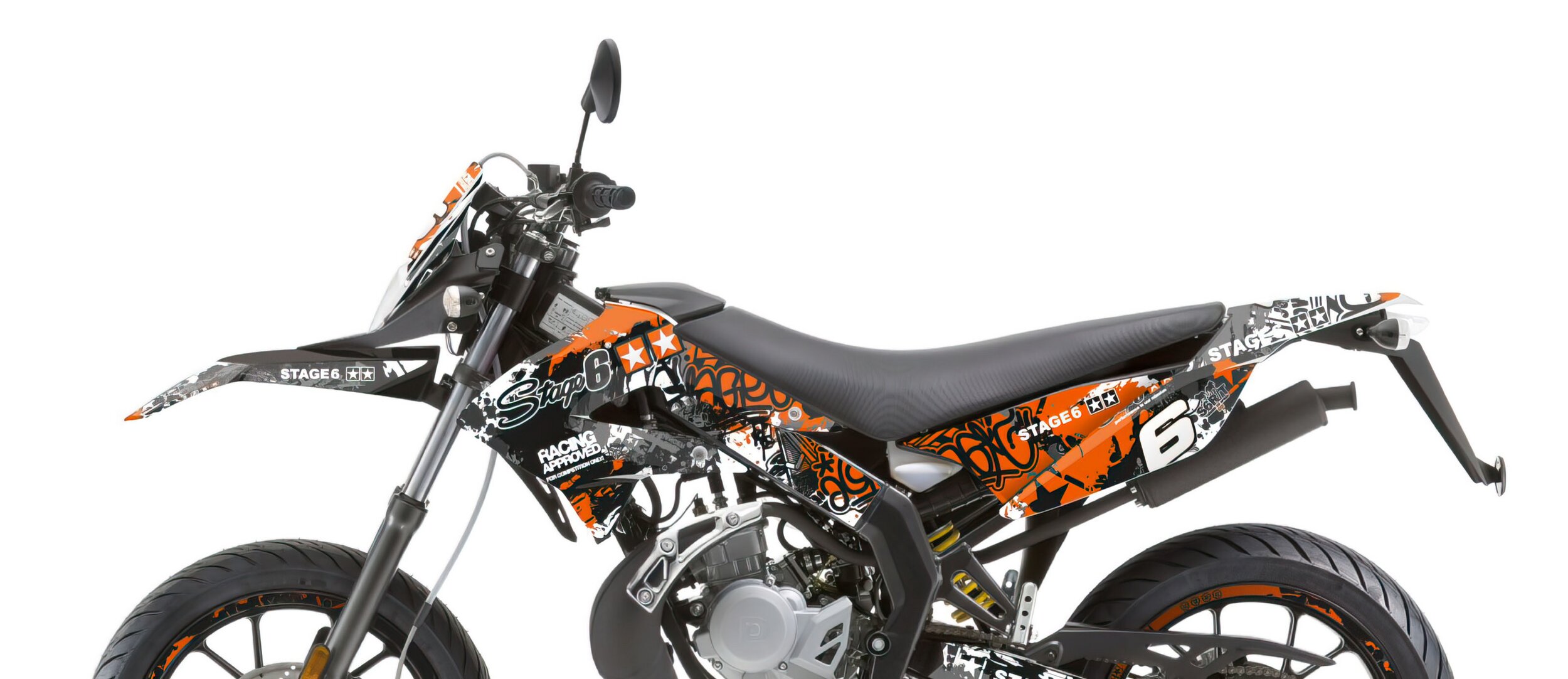 Kit déco Stage6 Derbi X-Treme/X-Race orange - blanc