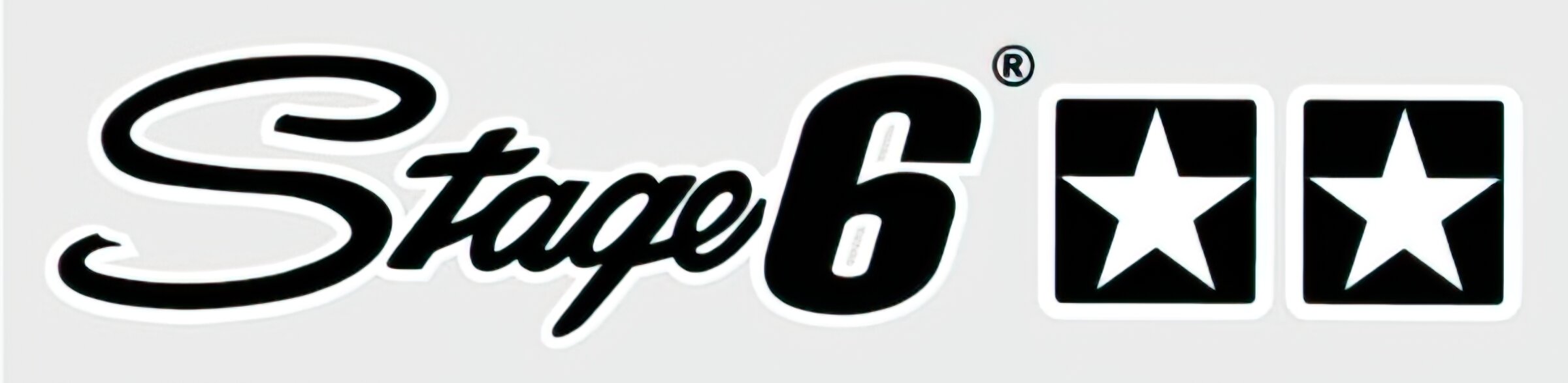 Autocollant logo Stage6 noir 25x4,5cm