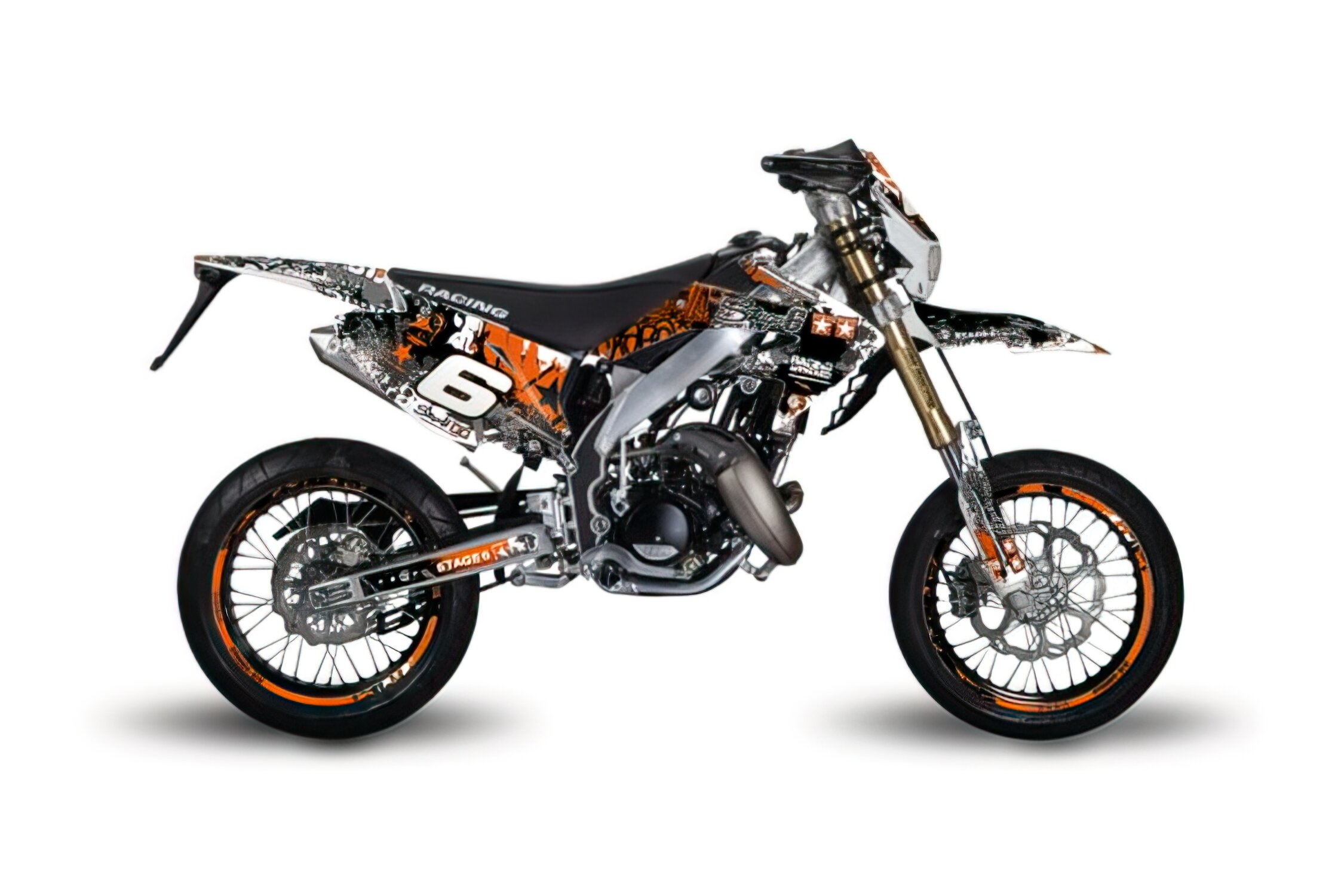 Kit déco Honda HM 50 Stage6 orange / blanc