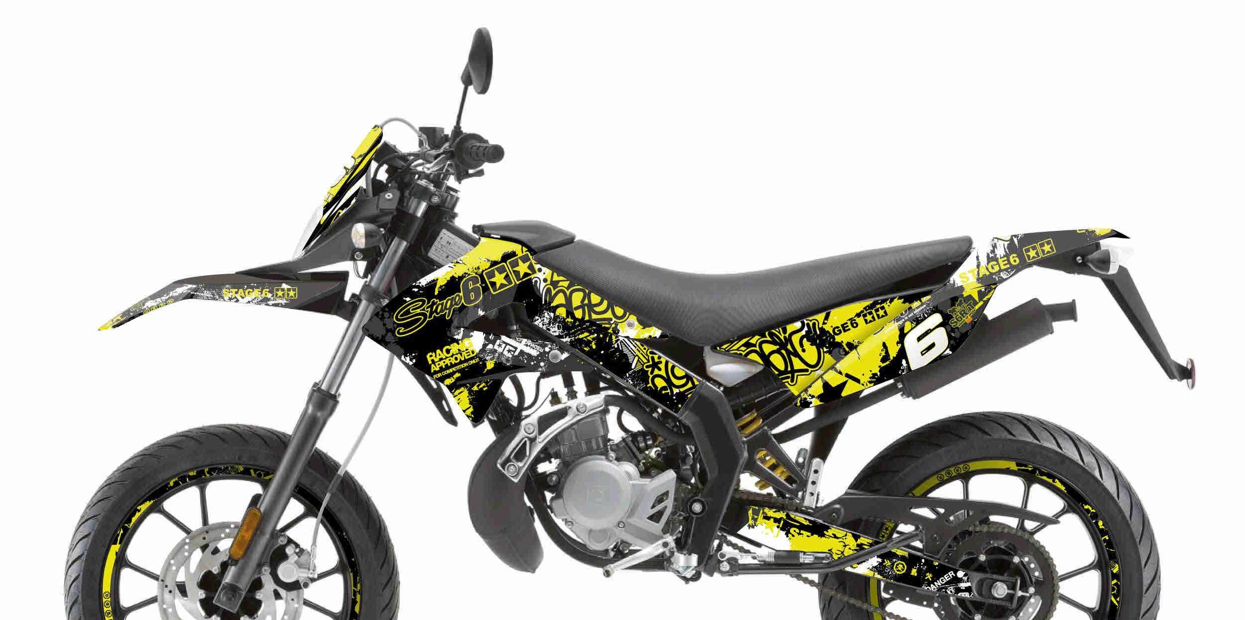Kit déco Derbi X-Treme 2011 - 2017 Stage6 jaune / noir