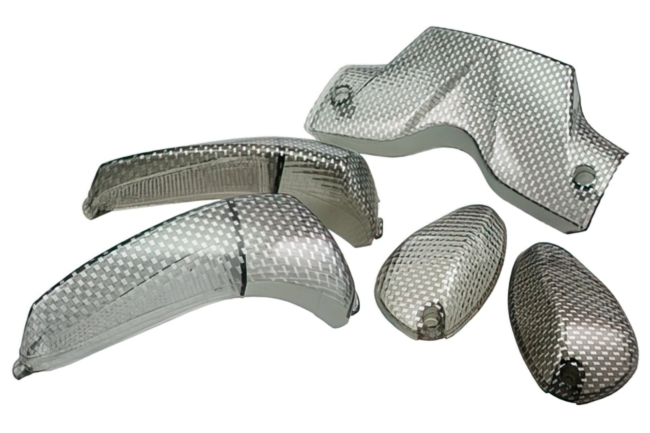 Set 4 cabochons cligno.avec feu arrière look carbone STR8 Gilera Runner après 2003