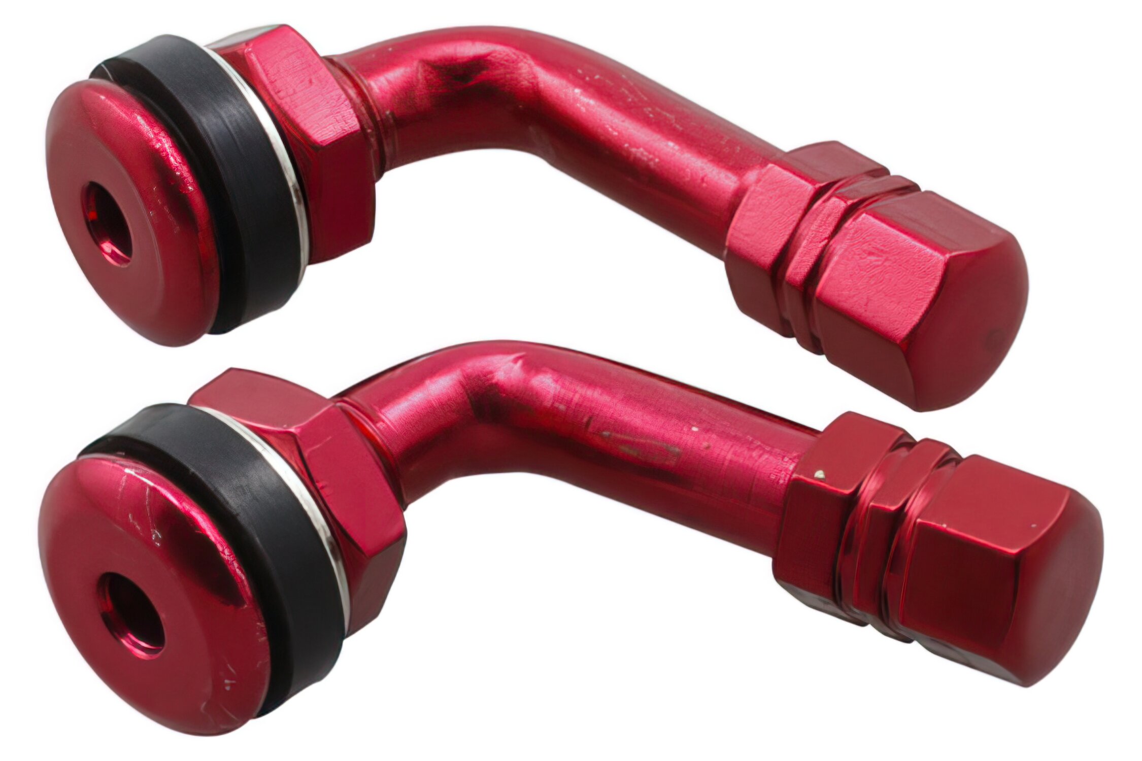 Valves coudée 90° rouge anodisé STR8