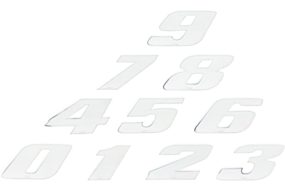 Autocollants numéro "2" de départ blanc, petit
