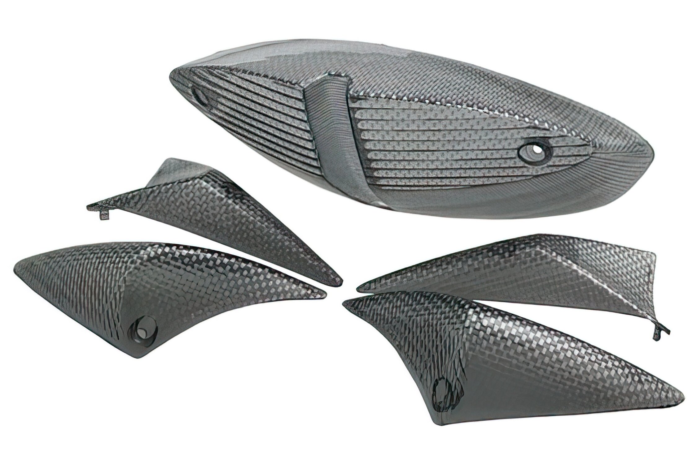 Set 4 cabochons STR8 avec feu arrière Peugeot Speddfight 2 Look Carbone