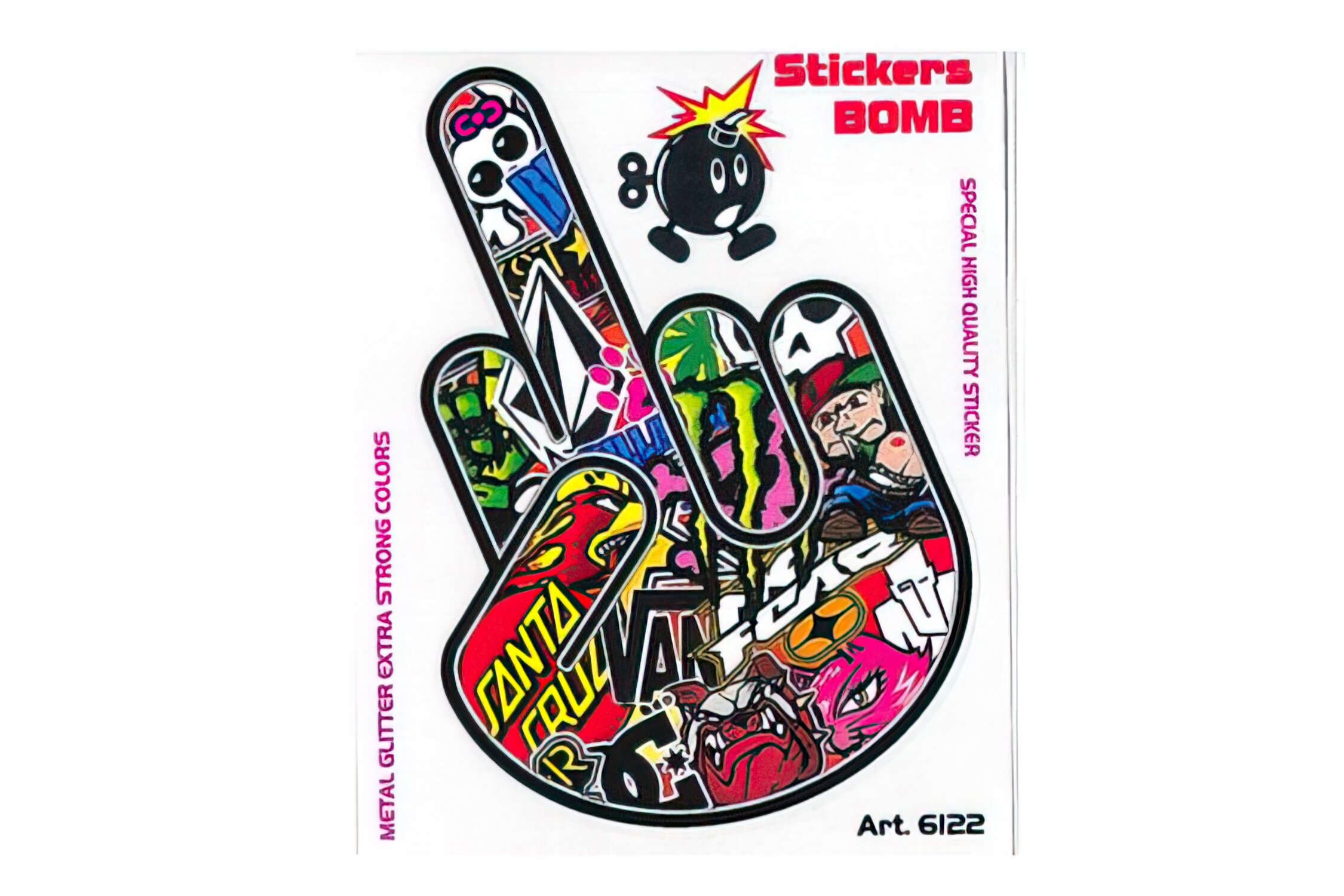Standard Parts Autocollant Sticker Bomb doigt d'honneur 10x12cm