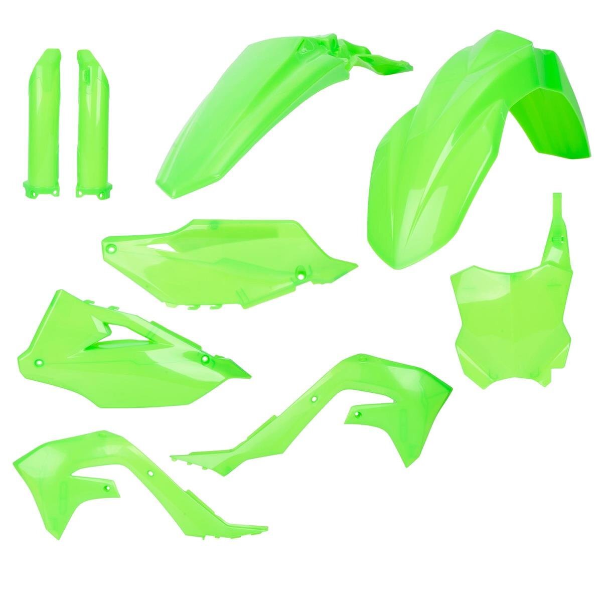 Polisport 91025 - Polisport Mx Plastic Replica Kit Per Chi Cerca La Qualità Oem Per Moto Kawasaki In Colore Verde Lime-image
