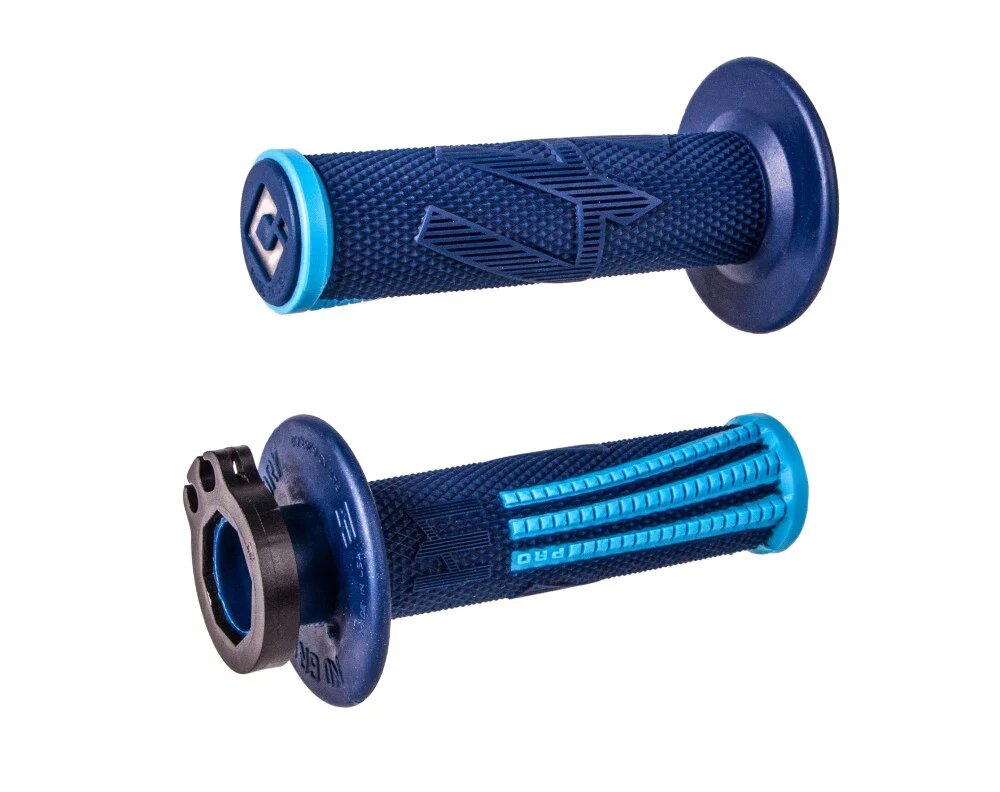 Poignées ODI Emig Pro V2 Lock-on Full Diamond bleu