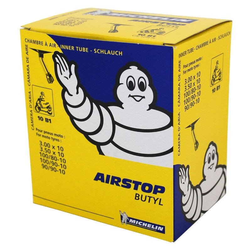 Chambre Ã  air Michelin scooter 3,00-10 valve coudÃ©e Ã  150Â°