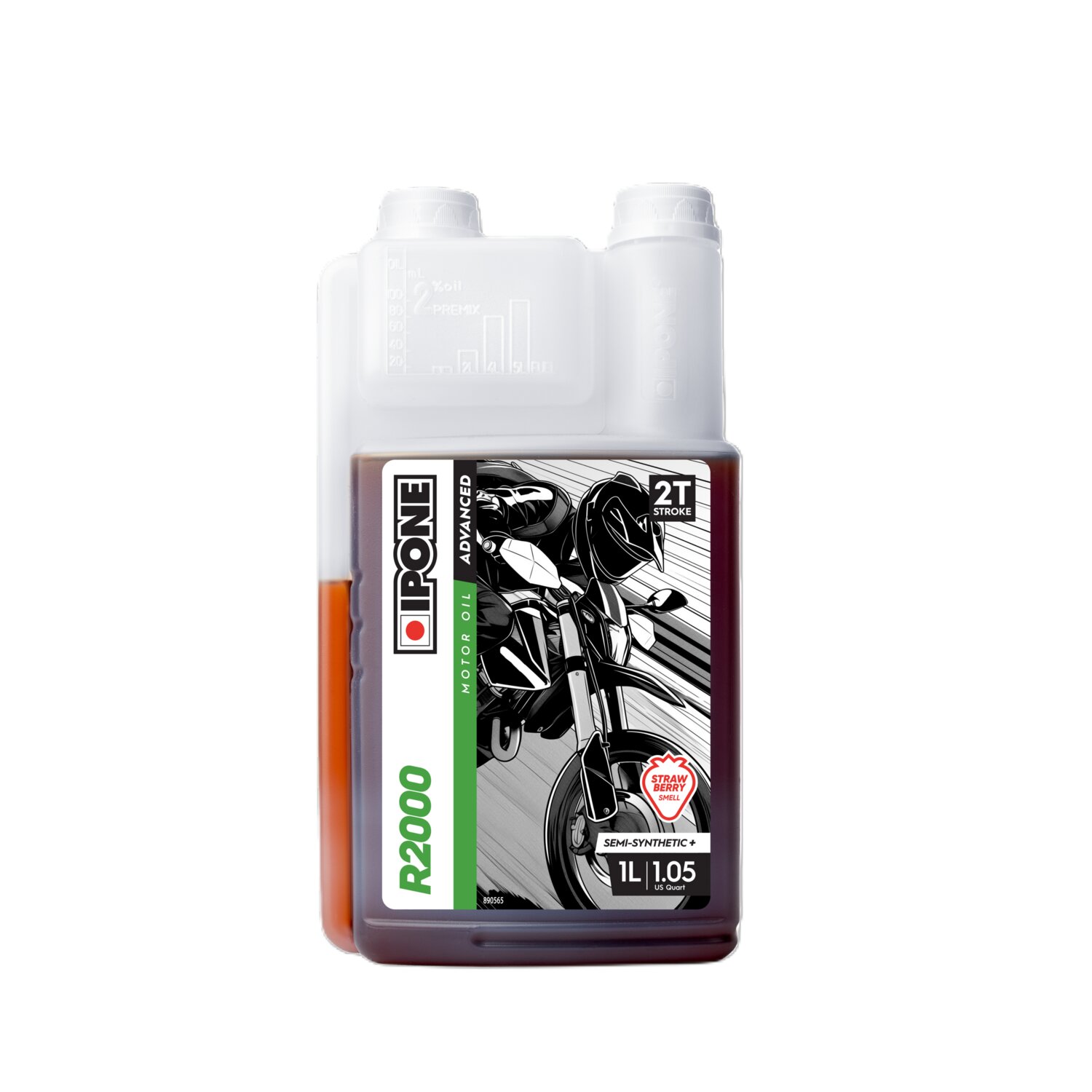 Olio 2T Ipone R2000 Fragola 1L