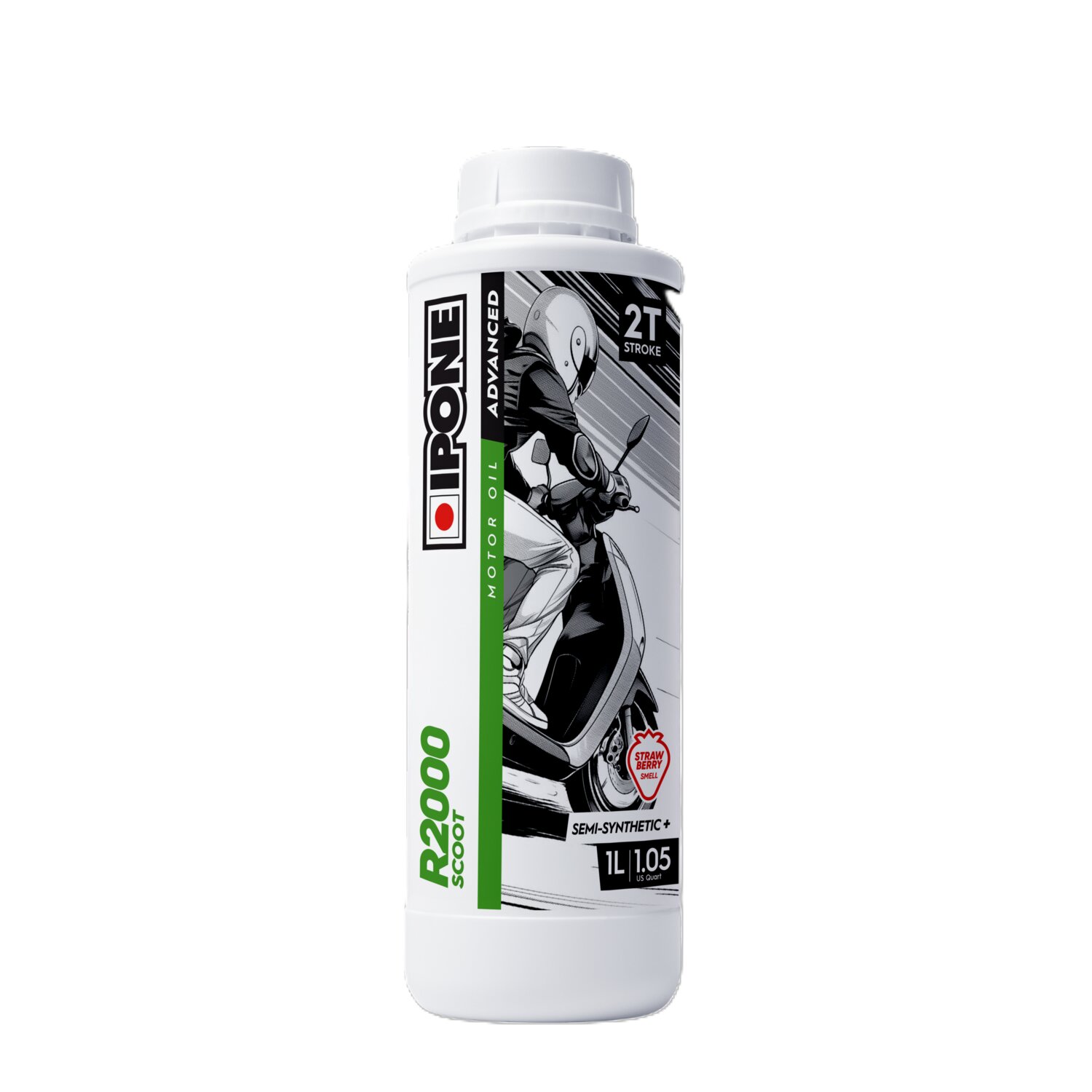 Ipone Huile moteur 2T R2000 Scoot Fraise - 1L