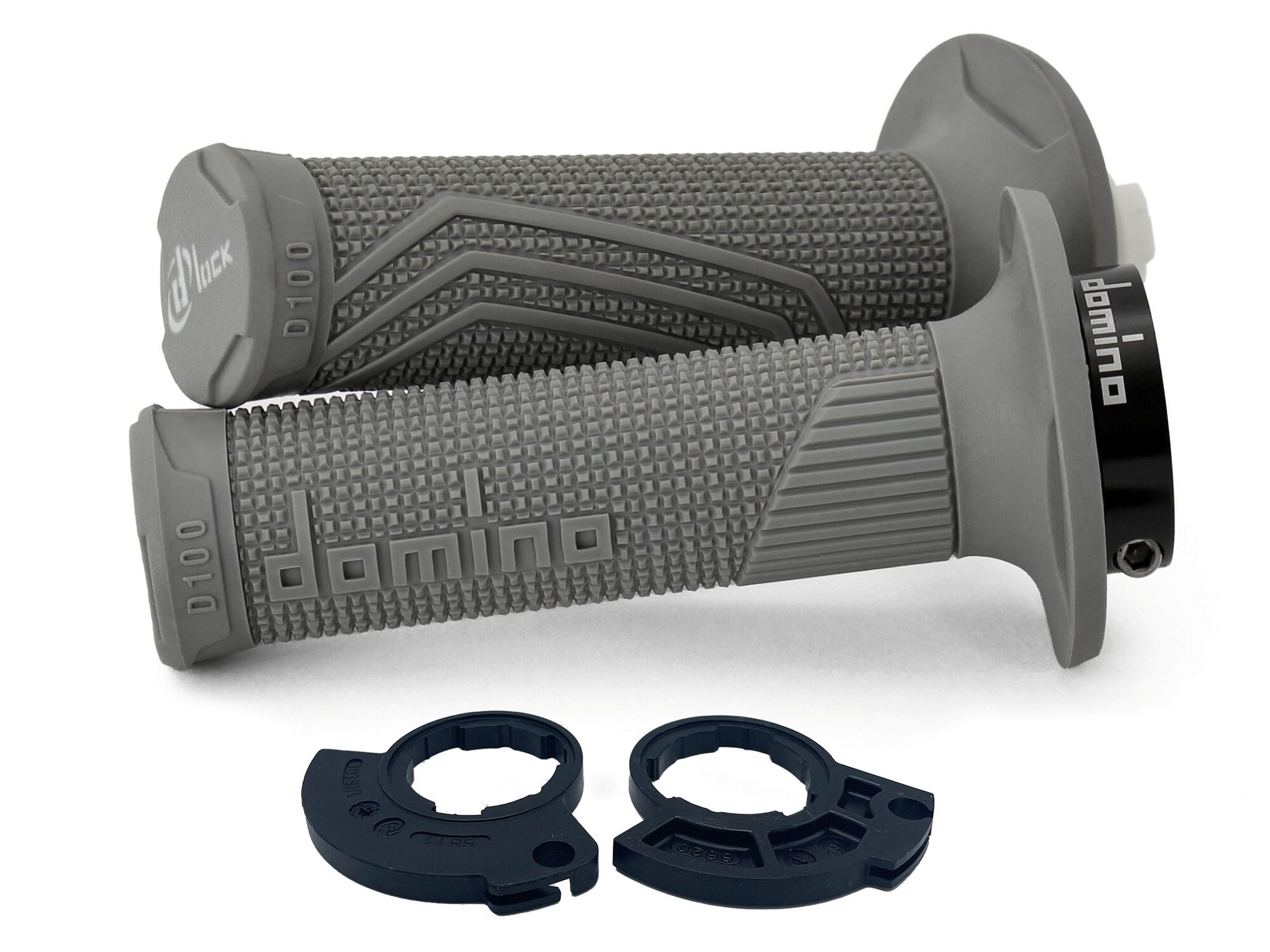 Poignées lock-on Domino D-Lock D100 grises spéciales KTM