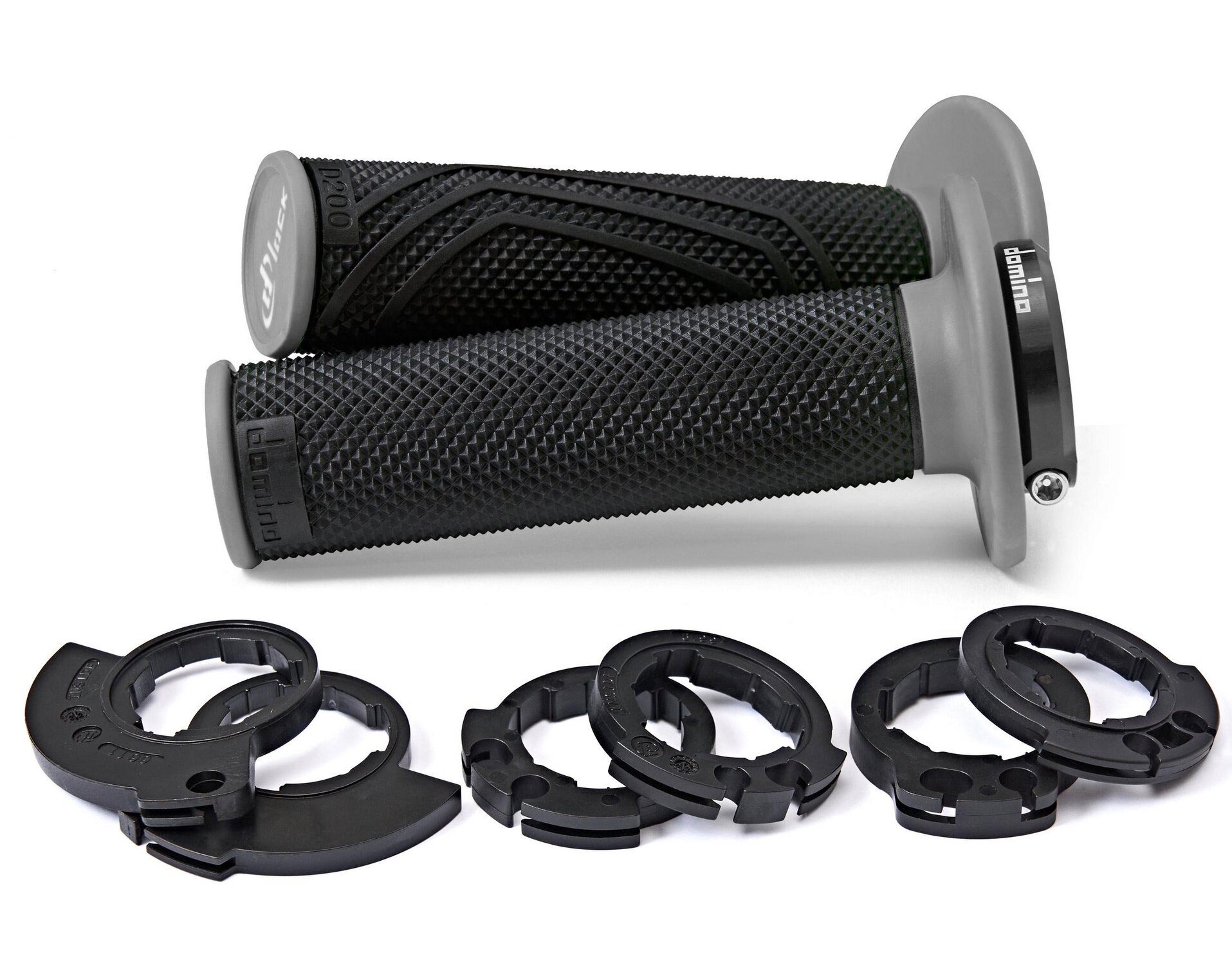 Poignées lock-on Domino D-Lock D200 universelles noir / gris