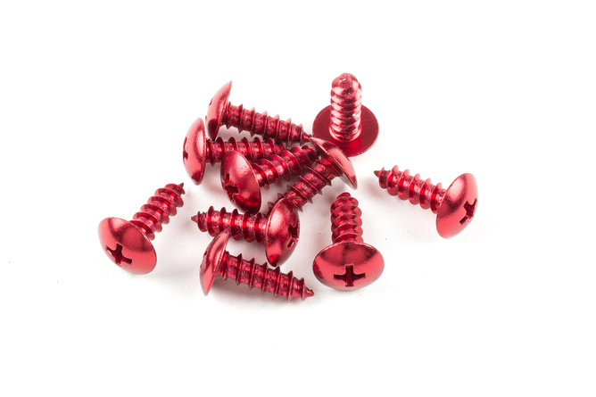 Kit vis carénage M5x12 alu rouge (10pcs)